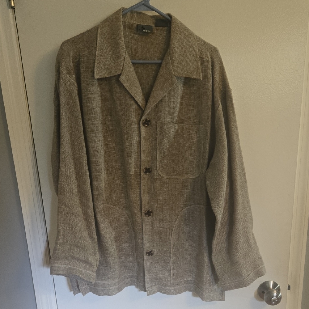 Vintage Tan 100% LINEN Jacket